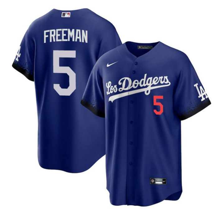 Youth Los Angeles Dodgers #5 Freddie Freeman Royal City Connect Cool Base Stitched Baseball Jersey